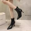 Fashion High Heels Ankle Women's Boots Pointed Toe Sexy Shoes for Women 2025 New Side Zip Classic Daily Boots Women Boots Botas Heels
