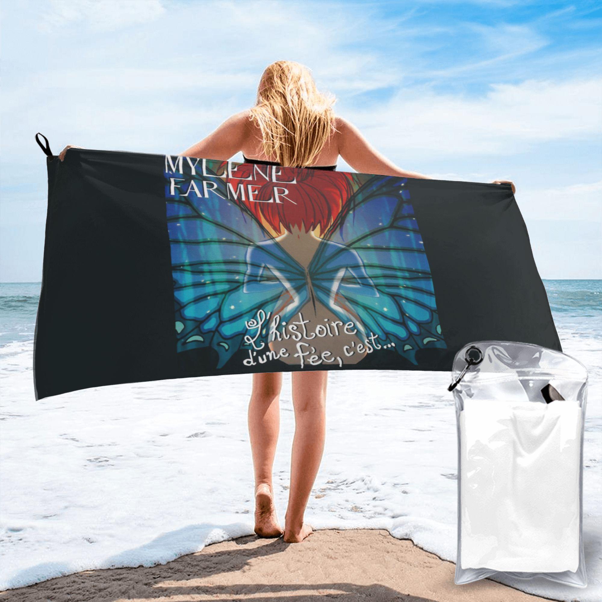 

Mylene Farmer French Singer Beach Towel Soft Microfiber Quick Dry Absorbent Quick Towels For Bath W40*H60(CM)
