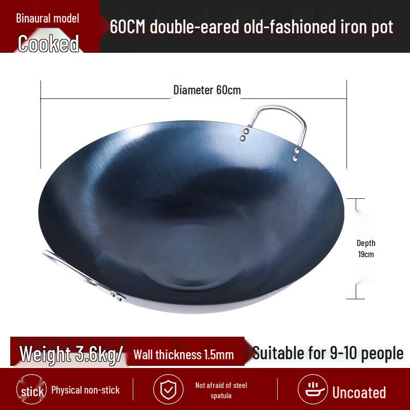 Triceratops Traditional Pre-Seasoned Iron Wok