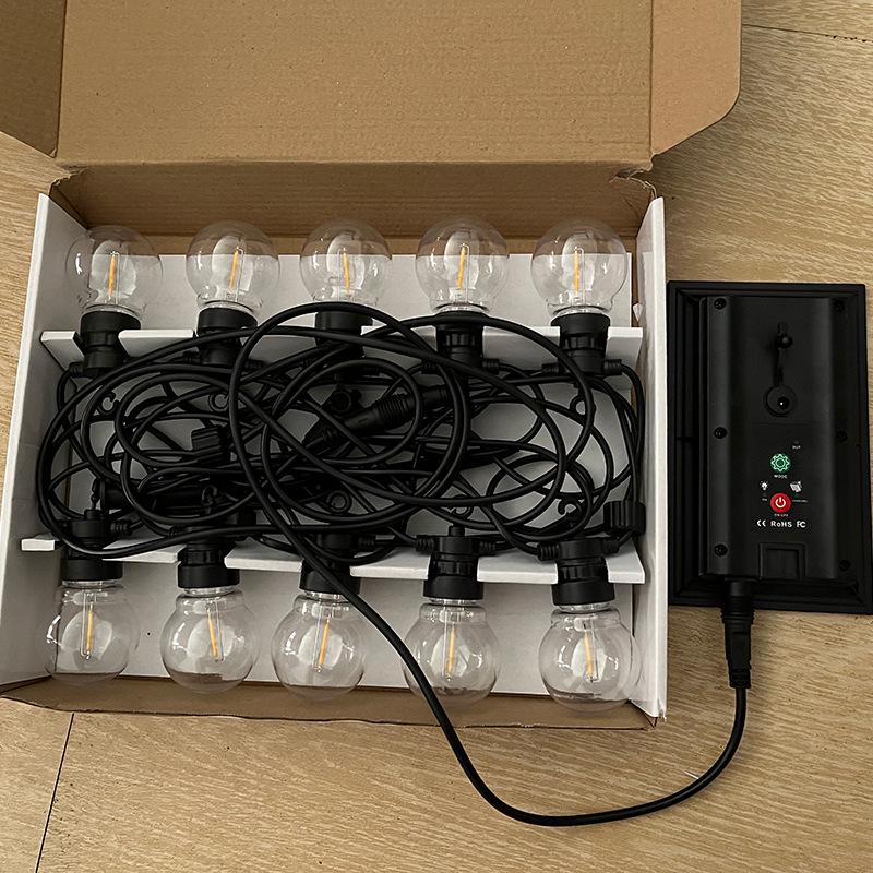 Outdoor Waterproof Solar String Lights S14 for Patio, Camping, and Decoration