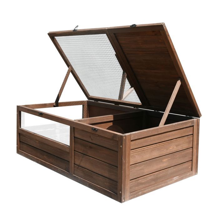 Enclos pour tortues - BF31 - 97 x 57 x 51 cm - Bois résistant aux intempéries - Toit pliable, crochet lampe