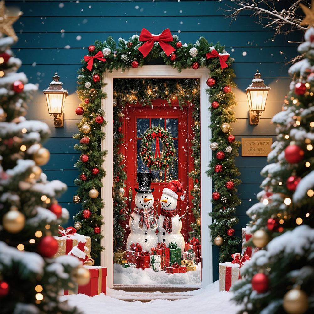 Cross-Border JIT Christmas Door Hanging Tapestry: Festive Decoration for Party and Room