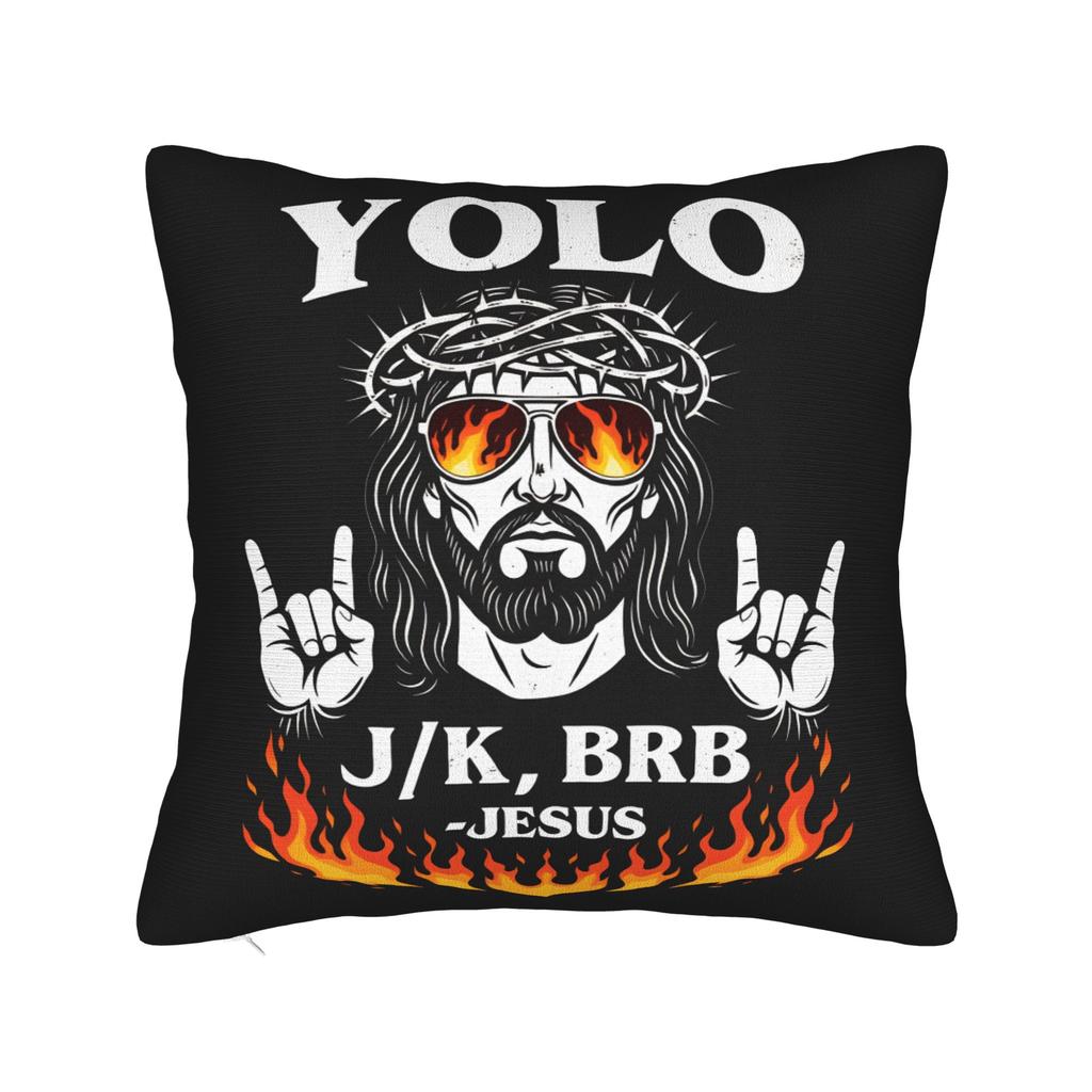 Pillow Cover Easter Yolo Jk Brb Jesus Fashion Pillow Case For Living Room Sofa Pillowcases