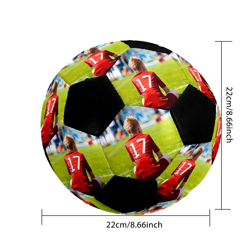Pallone da Calcio Taglia 5 Personalizzato con Foto Giocatore Giovane Cucito a Macchina Allenamento e Partite Indoor/Outdoor Stampa Personalizzata calcio