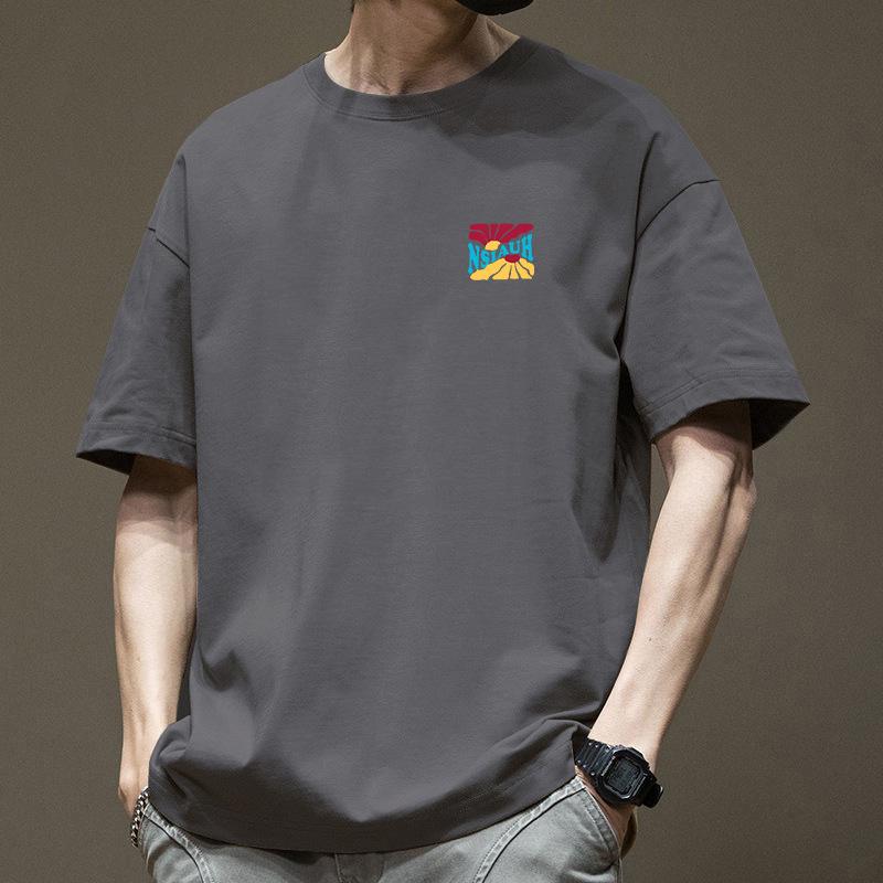 Cotton Short Sleeve T Shirt Fashion All Match Breathable Summer Sport T-shirt Men Top