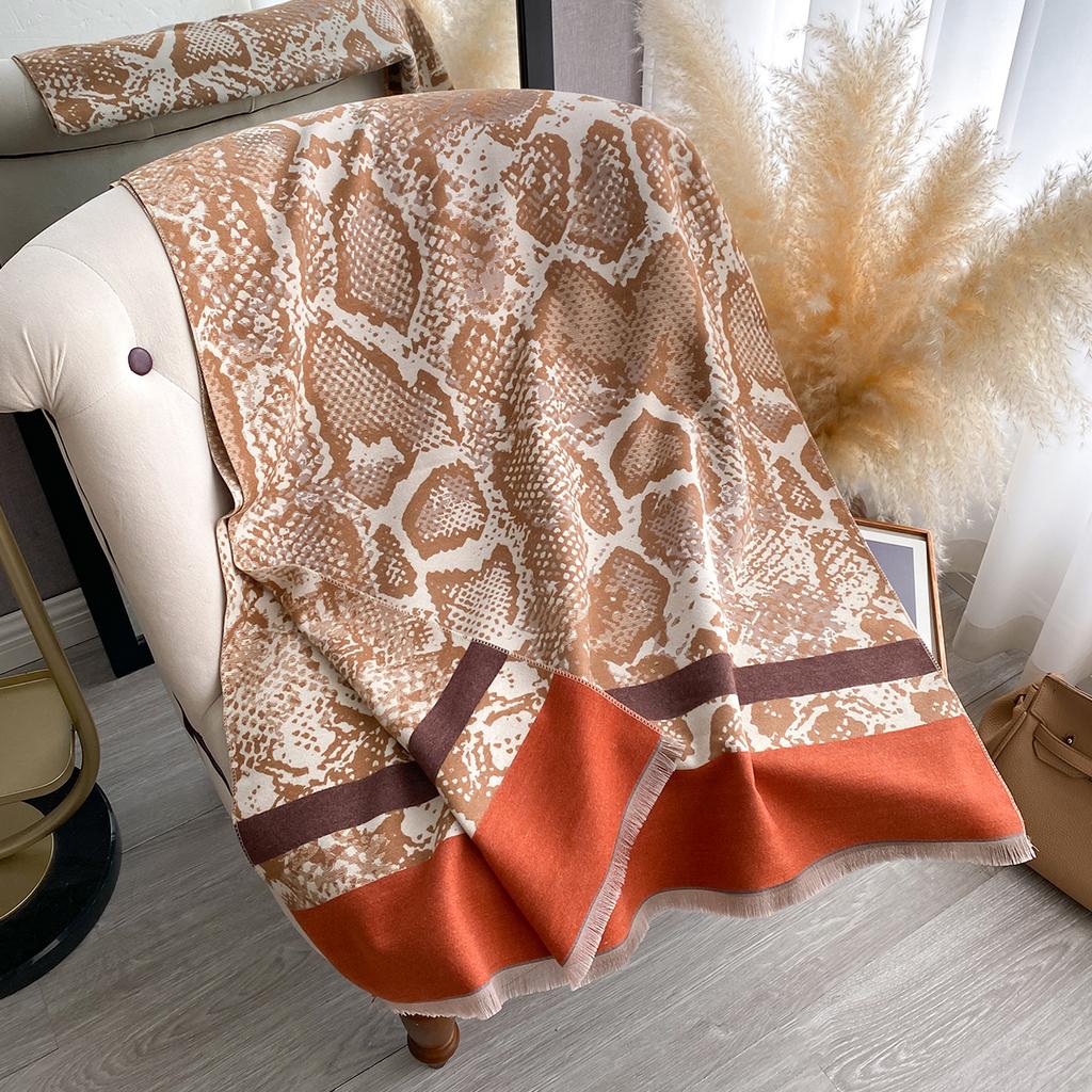 Luxury Winter Imitation Cashmere Scarf Women Design Warm Pashmina Shawl Wraps Bandana Female Thick Blanket Soft Bufanda Foulard