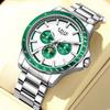LIGE Unique Dial Quartz Man Watch Stainless Steel Business Luxury Clocks 24-Hour Moon Phase Waterproof Date Week Watches