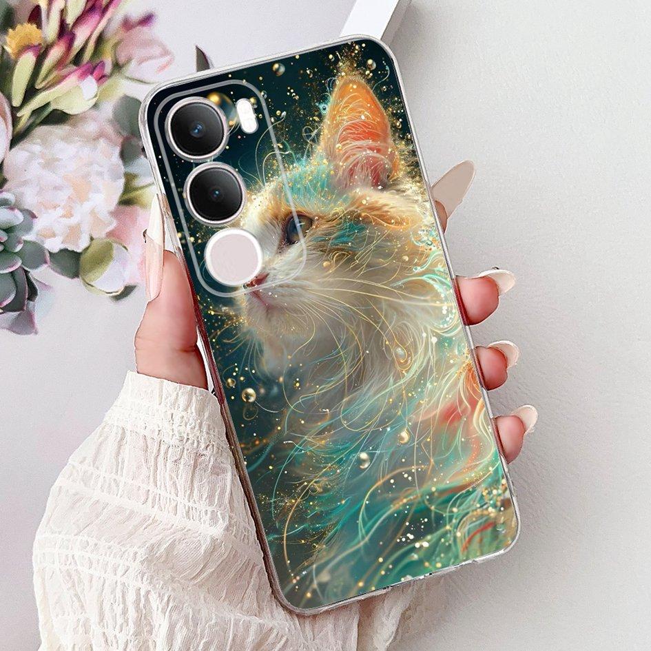 Silicone Case For Vivo Y19s V2419 Cover Lovely Cat Butterfly Cartoon Soft Back Protective Shell For Vivo Y19s 4G Y 19s TPU Coque