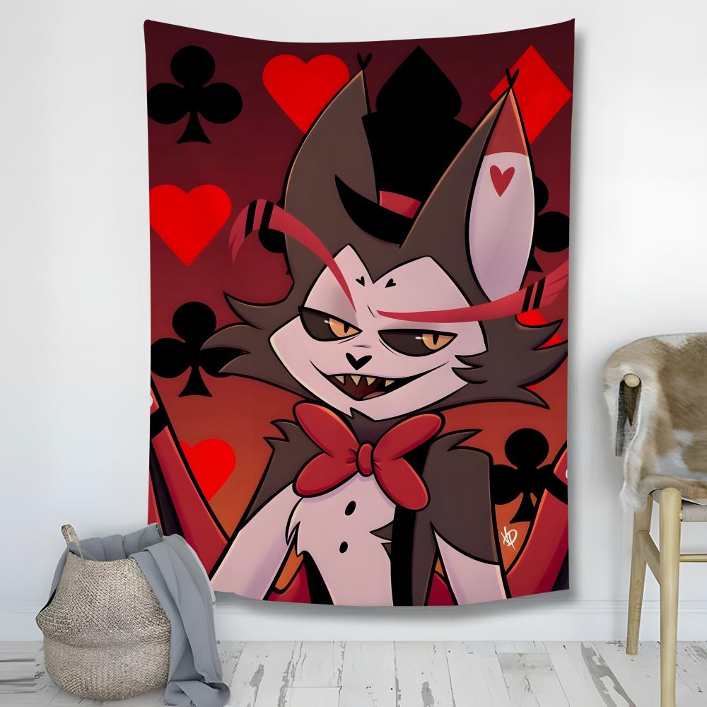 Anime Hhazbin Hotel Husk Tapestry Decoration Art Microfiber Background For Bedroom Living Bar Garden Outdoor Festival