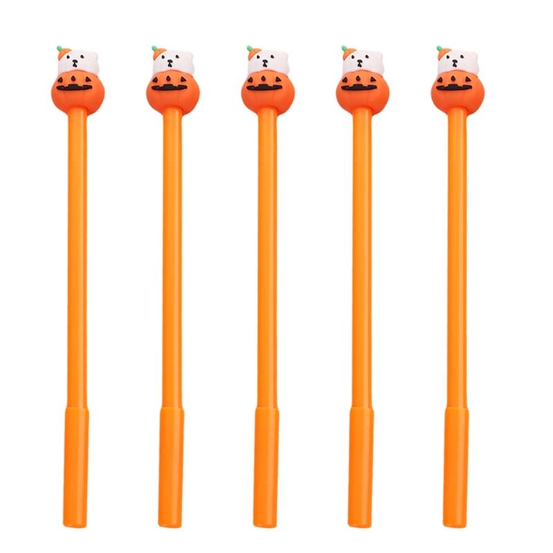 5Pcs Halloween Cartoon Gel Pen, 0.5MM Needle Tip, Quick Drying, Write Smoothly for Student Adult Noting Journaling
