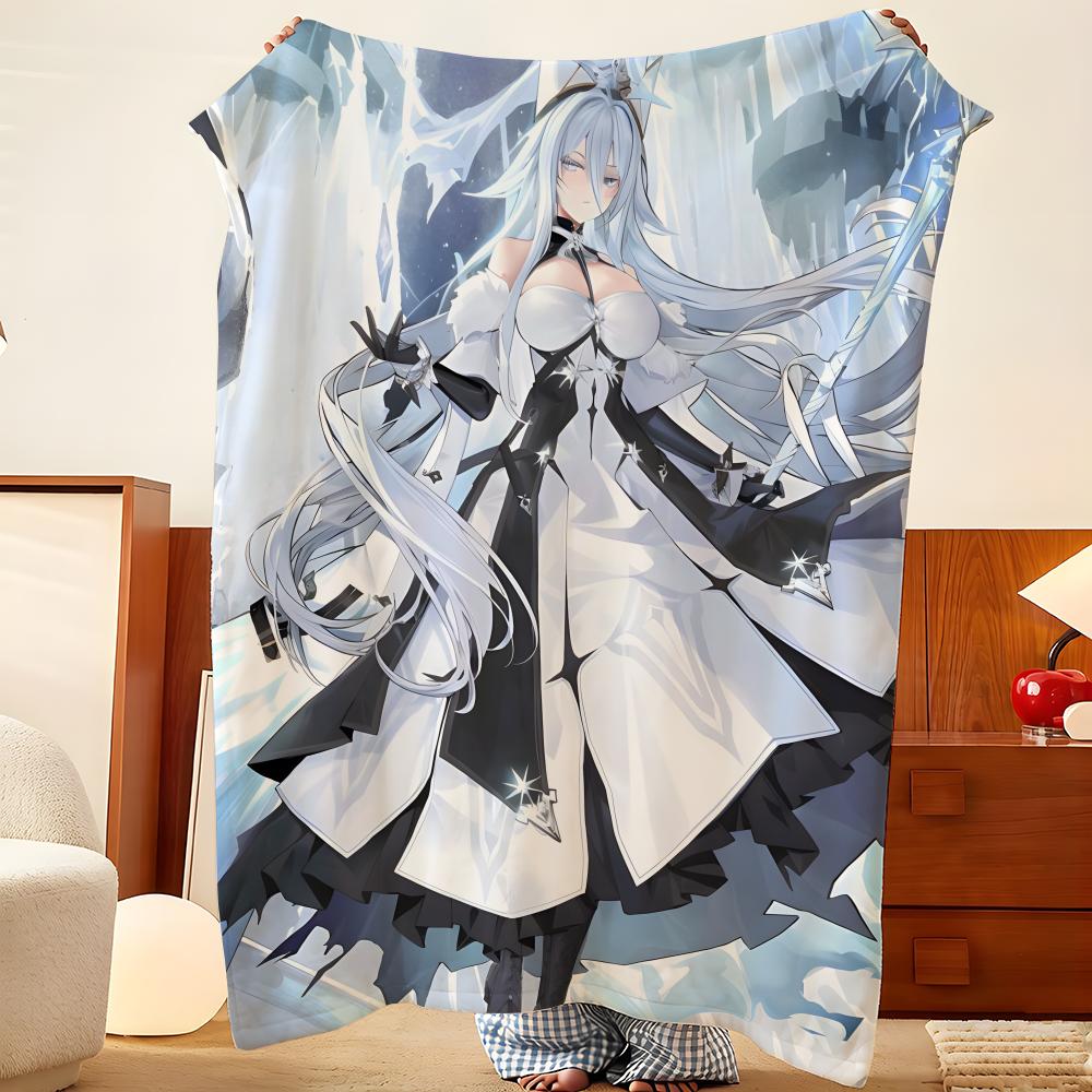 Game A-Azur L-Lane Throw Flannel Throw Blanket, Lightweight Cozy, Durable Washable cute Cool