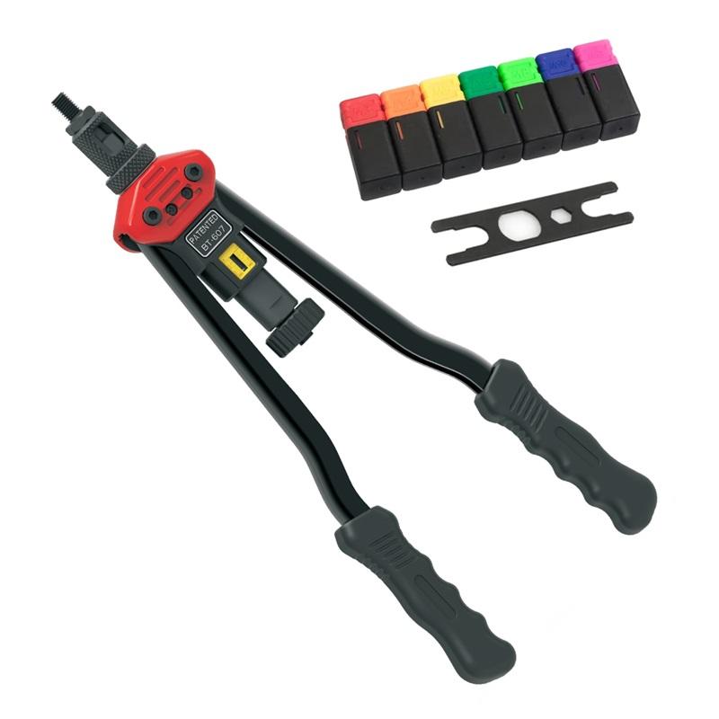 Allsome BT-607 16" Manual Riveter Gun Hand Rivet Tool Kit Rivet Nut Setting Tool Nut Setter M3/M4/M5/M6/M8/M10/M12