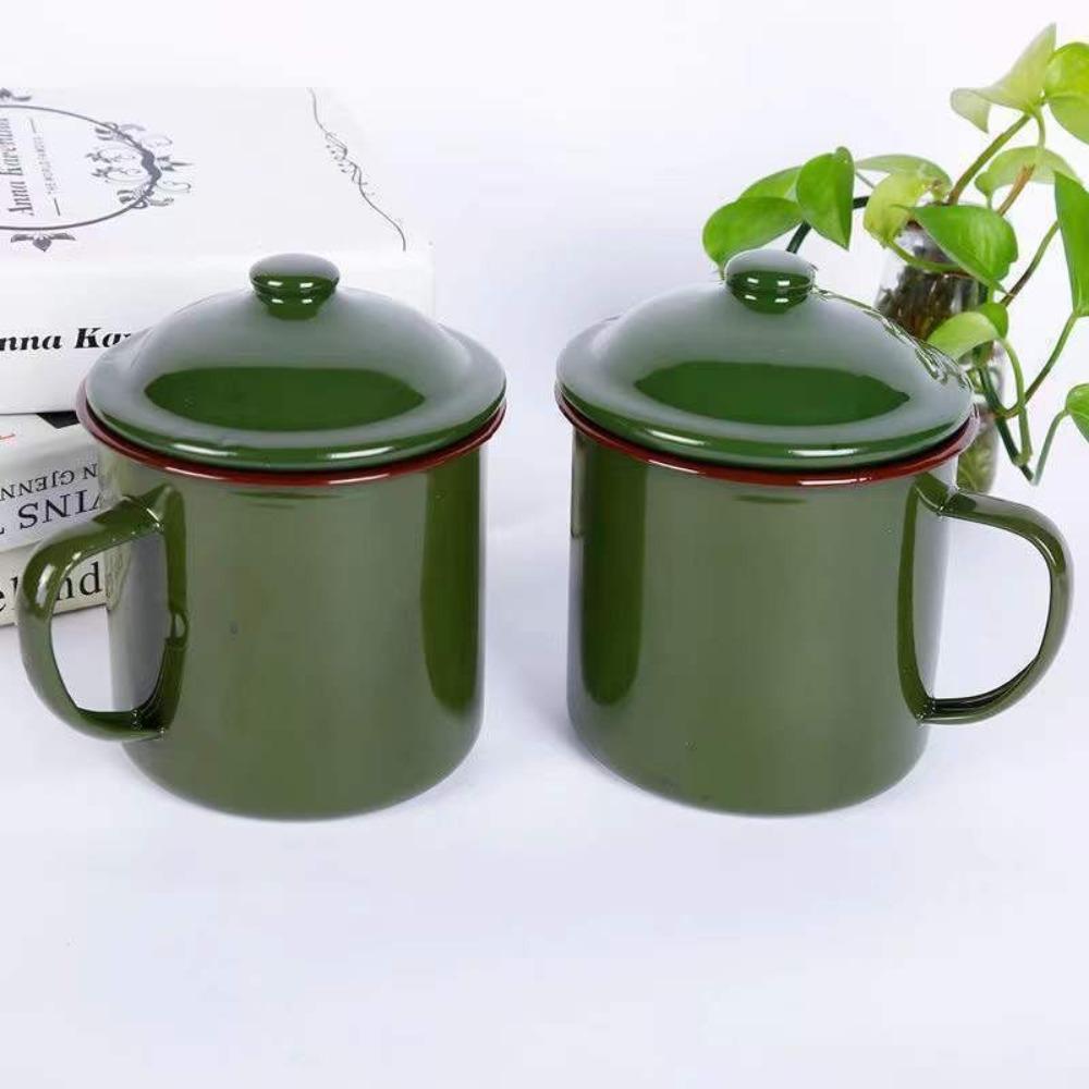 Verdickte Nostalgische Emailletasse Grüne Tasse Wasserbecher Teedose Geschenk