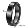 6MM 8MM Double Bevel Three Color Tungsten Steel Smooth Ring Simple Versatile Wedding Band