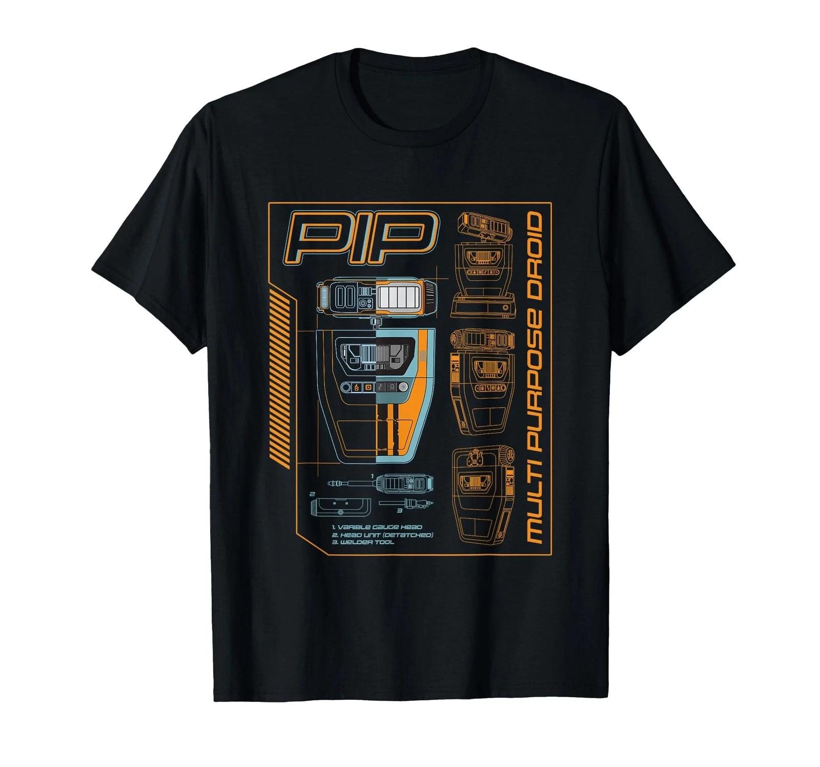 

Star Wars The Acolyte Pip Multi-Purpose Droid Schematic Logo T-Shirt_ S