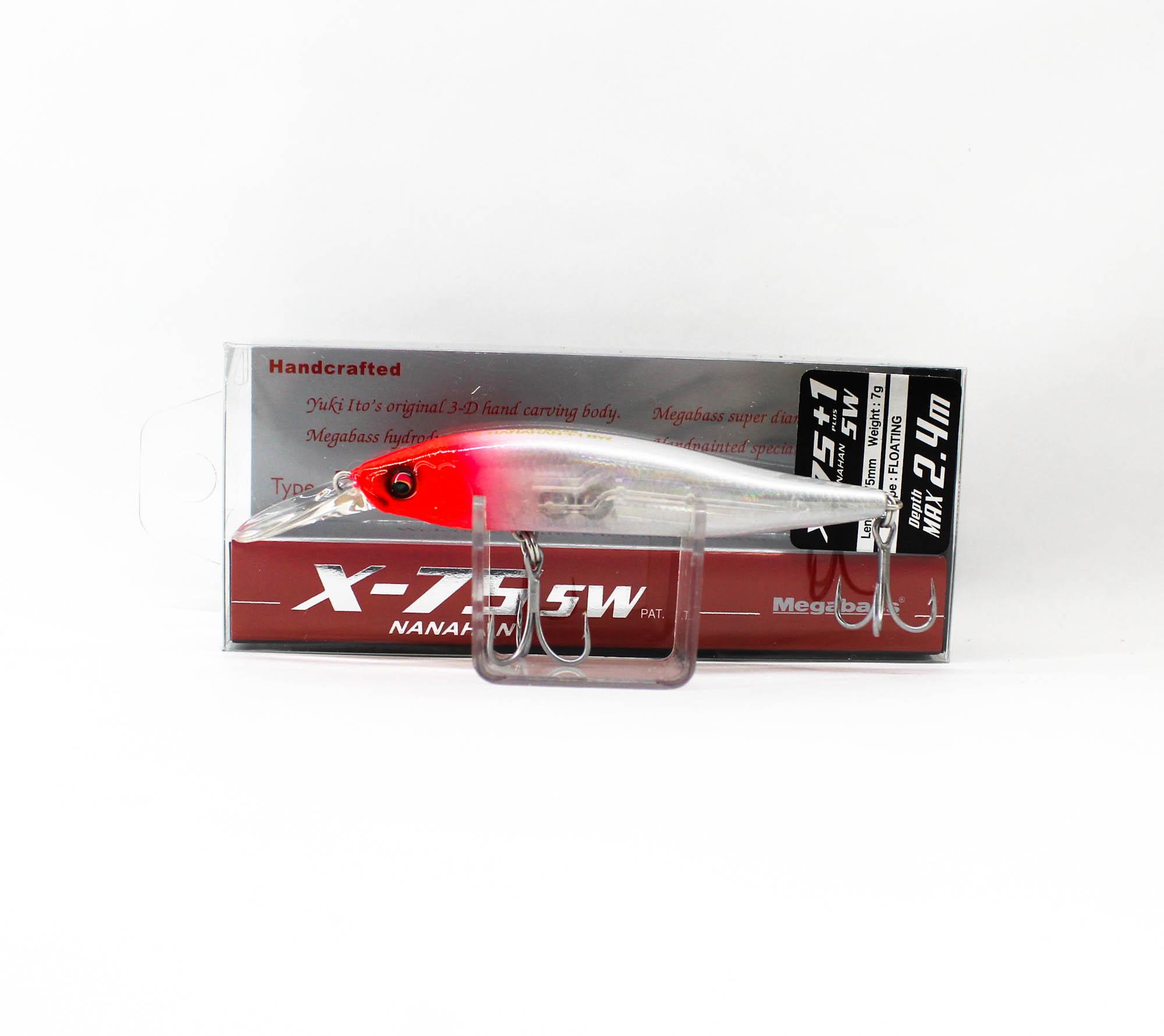 Megabass X-Nanahan +1 SW 75 мм 1/4 унции Плавающий воблер GP Красная Голова (3838)
