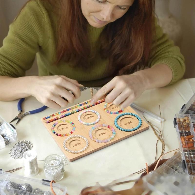 Schmuckherstellung Perlenbrett Holzperlen Armbandhalter Tablett Schmuck-Displayplatte Armbänder Ringe Displayständer Halter