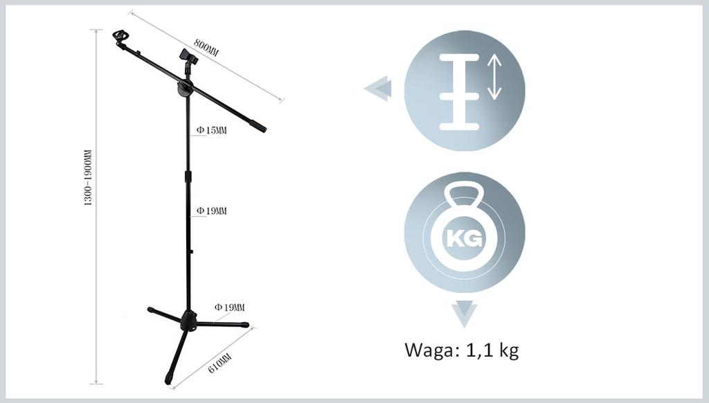 MusicMate MM-A35 SonicStand Microphone Stand