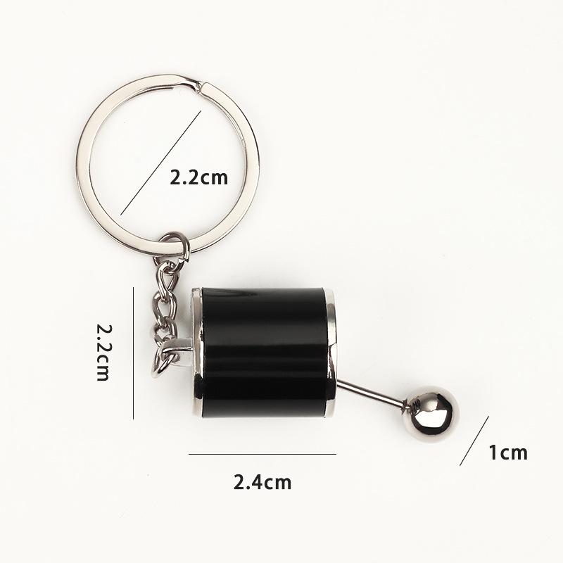 Simulation Car Manual Six-Speed Shift Gear Metal Keychain Pendant Fun Decompression Toy Auto Interior Decor Accessory