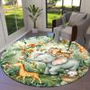 1PC Jungle Animals Non-Slip Floor Round carpet, Office, family, bedroom, Large Area Rug Indoor Rugs,  Durable PolyesterH0349