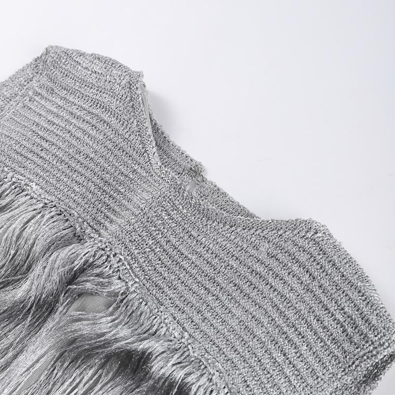 Summer Elegant Tassel Dress Women's Party Sleeveless Dress Two-piece Set Fashion Maxi Skirt Set