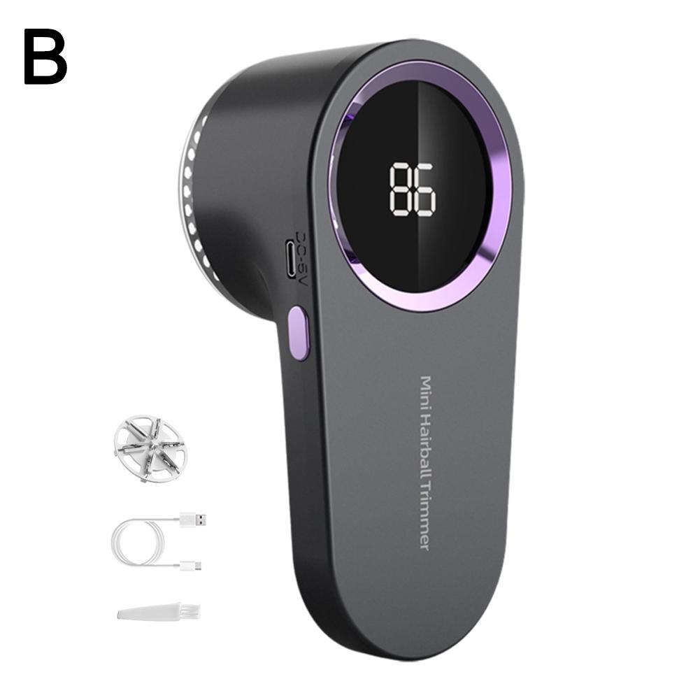 Hairball Trimmer Fabric Shaver Rechargeable LED Digital Display Sweater Defuzzer for Clothes, Furniture Removes Lint