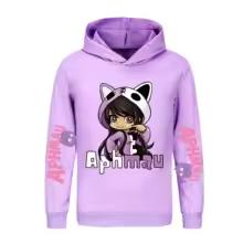 Anime APHMAU Hoodie Kids Cartoon Jumper Boys Long Sleeve Coats Baby Girls Hooded Sweatshirts Children Pullover Sweater