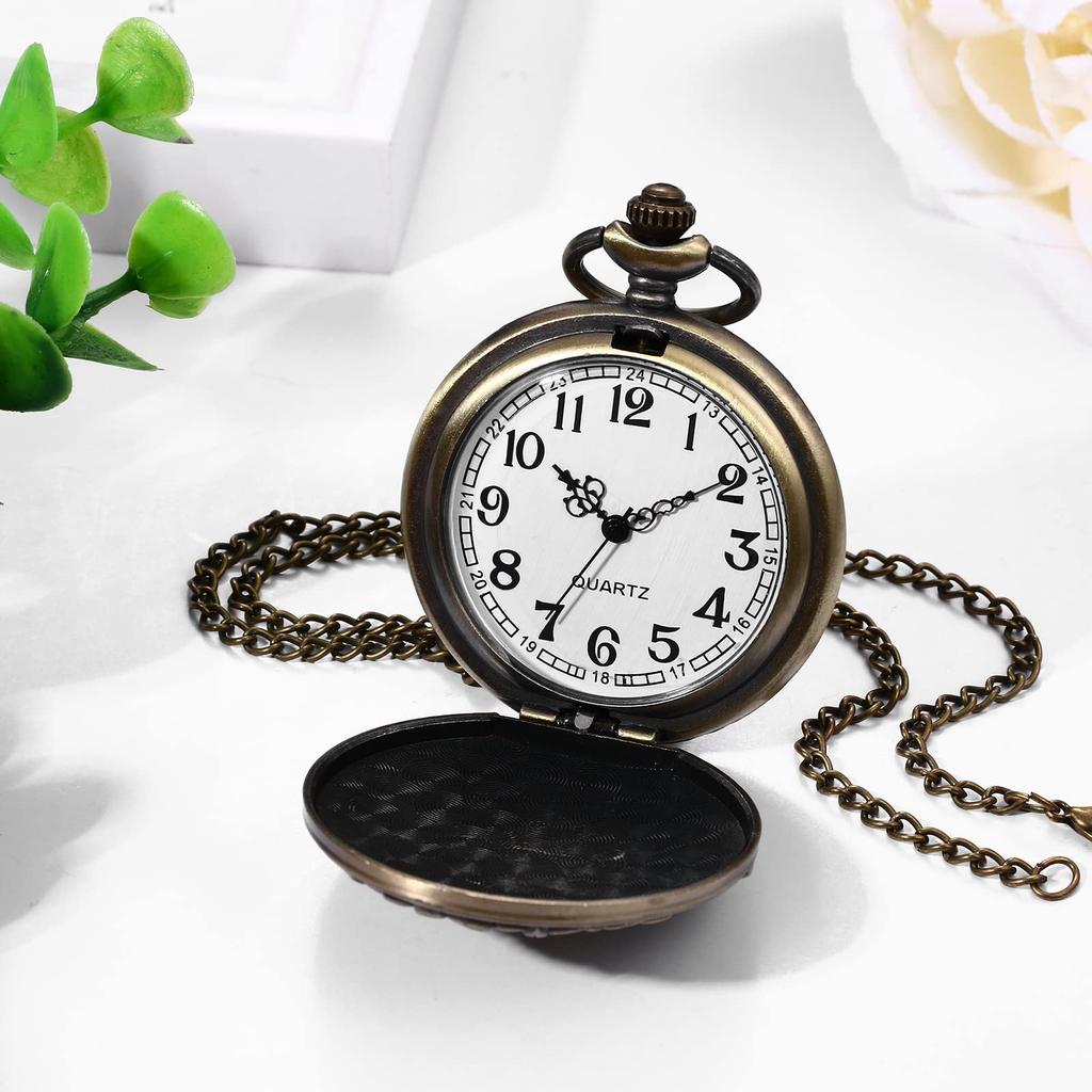 Antique Pocket Watch Pendant Necklace with Analog and Retro Bronze Design with a Last Days of Life Tree Fashion Accessory Display, Waterproof, Lid,