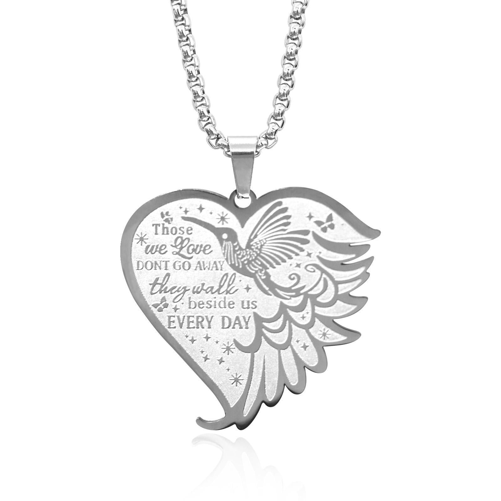 

Heart-Shaped Hummingbird Wing Necklace, Made Of Stainless Steel. We Love It, Don T Miss Out! Suitable For Both Men And Women.