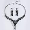 High-End Three-Piece Jewelry Set European Popular Necklace Earrings Elegant Bridal Wedding Matching Accessories