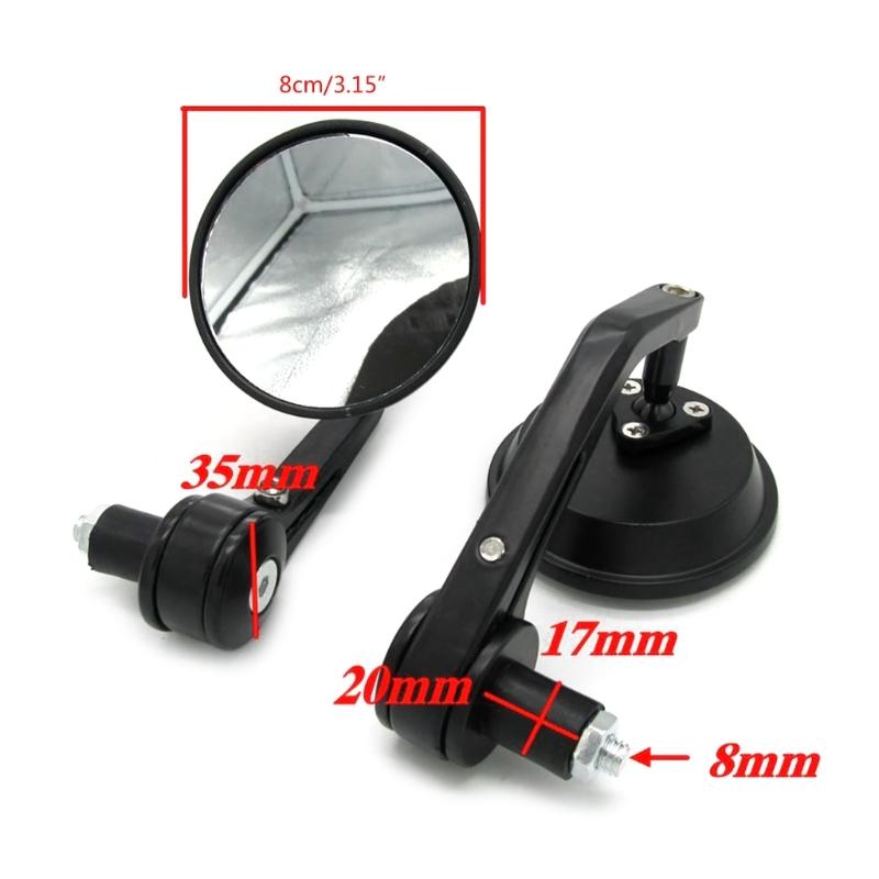 2ks Industrial Grade 7/8" kulaté univerzální zrcátka na konci tyče pro motocykly zadní část motocyklu lehké motorky