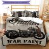 Indian Motorcycle 3pcs Bedding Set Duvet Cover Closure Includes 1 Duvet Cover & 2 Pillowcases for All Seasons Bedroom Home Dorm Decor
