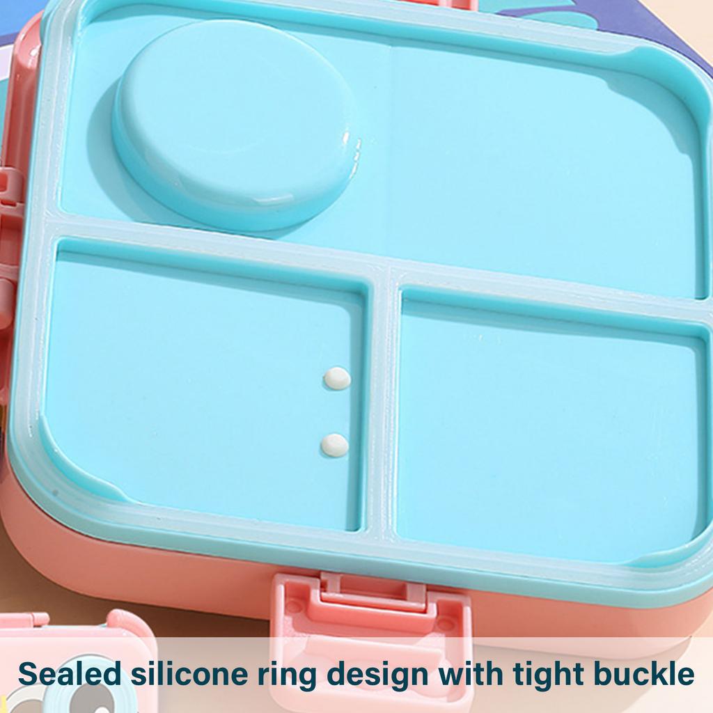 Children Meal Box Leak Proof Food Storage Container with Compartments Plastic Lunchbox for School Or Outdoor Picnics