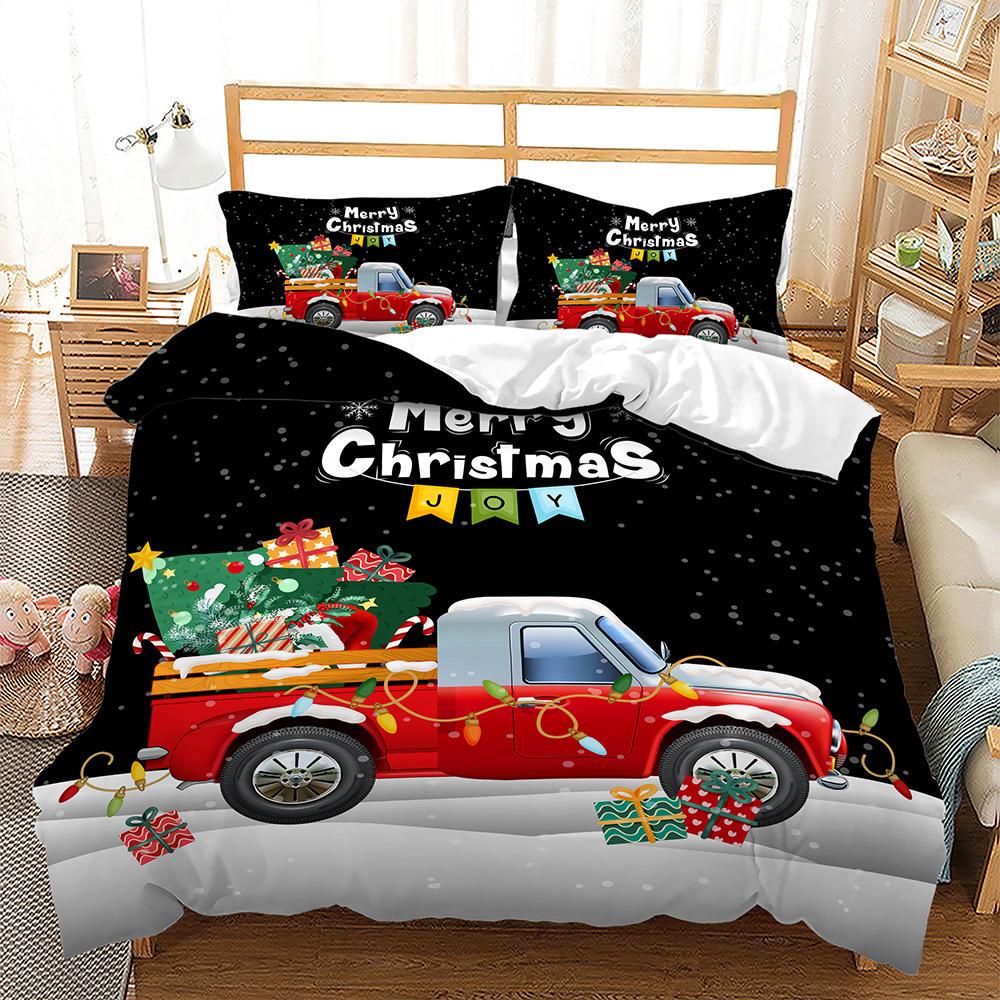 Popular Christmas Three-Piece Set Children'S Bedding Digital Printing Quilt Cover