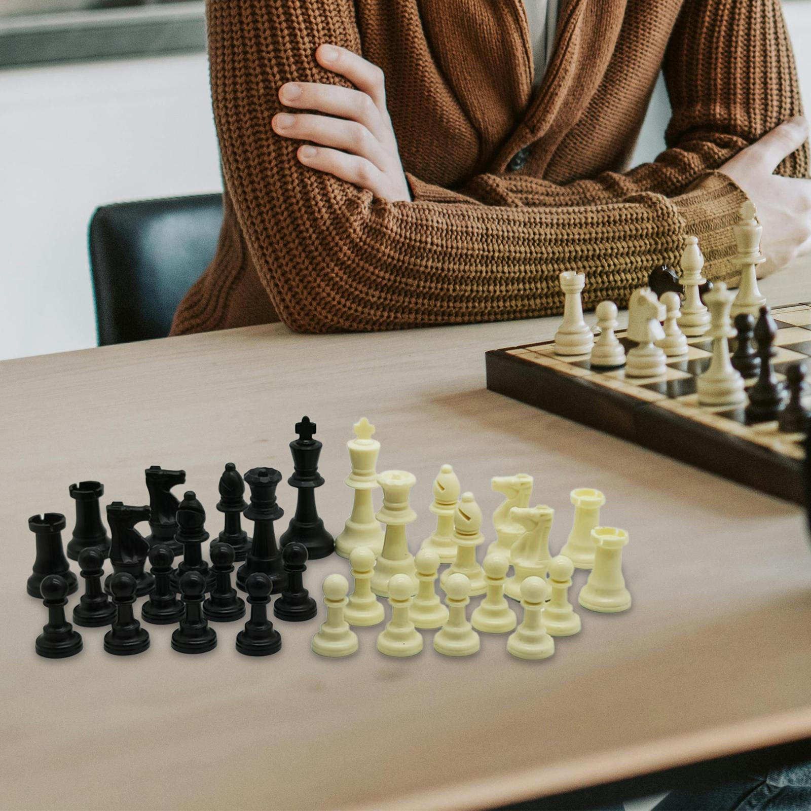 

32 штуки смоляные шахматные пешки, головоломка, турнирные шахматные фигуры для пикников, для начинающих 9.5cm King