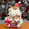 Christmas Dolls Decoration Short Plush Printe Santa Claus Snowman Doll for Christmas Tree Ornaments Figurin Room Decor Gift