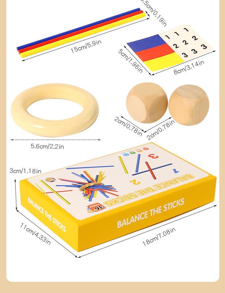 Wooden Pick-Up Sticks Educational Toy for Parent-Child Interaction and Early Education