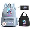 Cartoon Demon Hunters Printed Backpack Lunch Bag Pencil Case for Children Student Schoolbag Girl Kid Gift Women Travel Bag