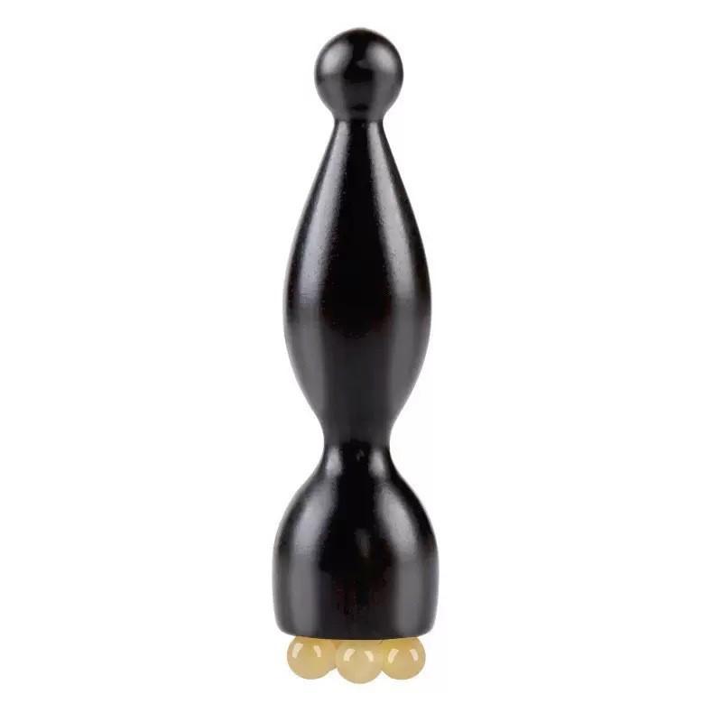 Wooden Eye Massage Wand Copper Beads For Relaxation And Eye Care