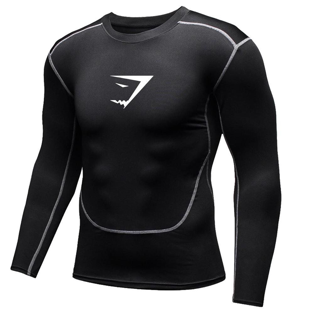 GYMSHARK Herren Schnelltrocknendes Kompressionsshirt mit langen Ärmeln - Atmungsaktive Sportbekleidung für Laufen & Fitness