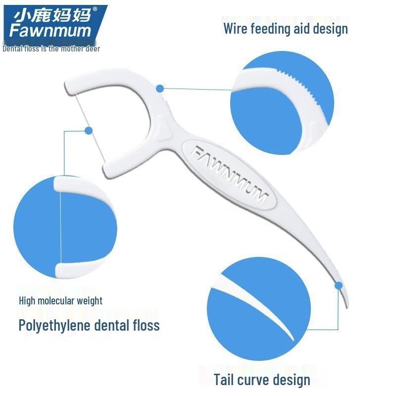 FAWNMUM Smooth Round Dental Floss Sticks