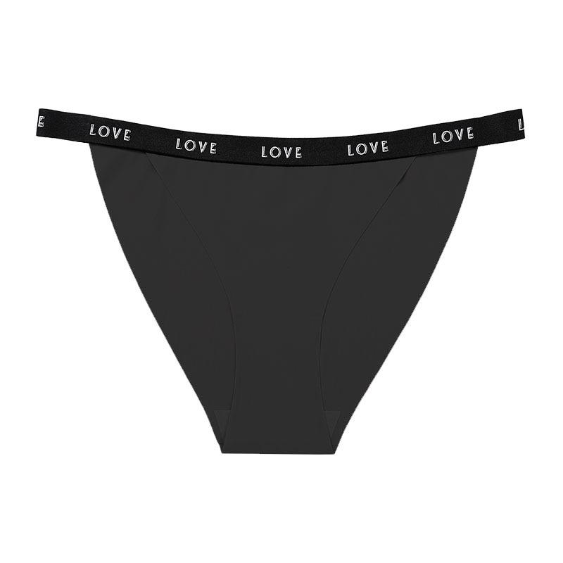 

Traceless European and American sports thin belt underwear low waist printed sexy letter pure cotton crotch breathable hip briefs S