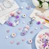 1set 108pcs 9 styles  Grade  Silicone Focal Beads Mixed Shape Mixed color 15~20mm Hole: 2~4mm