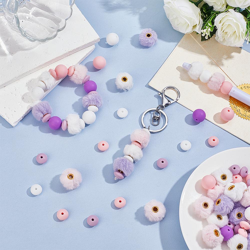 1set 108pcs 9 styles Grade Silicone Focal Beads Mixed Shape Mixed color 15~20mm Hole: 2~4mm