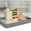 Detachable Wooden Grass Dispenser Bite Resistant Rabbit Hay Rack  Cage Accessories