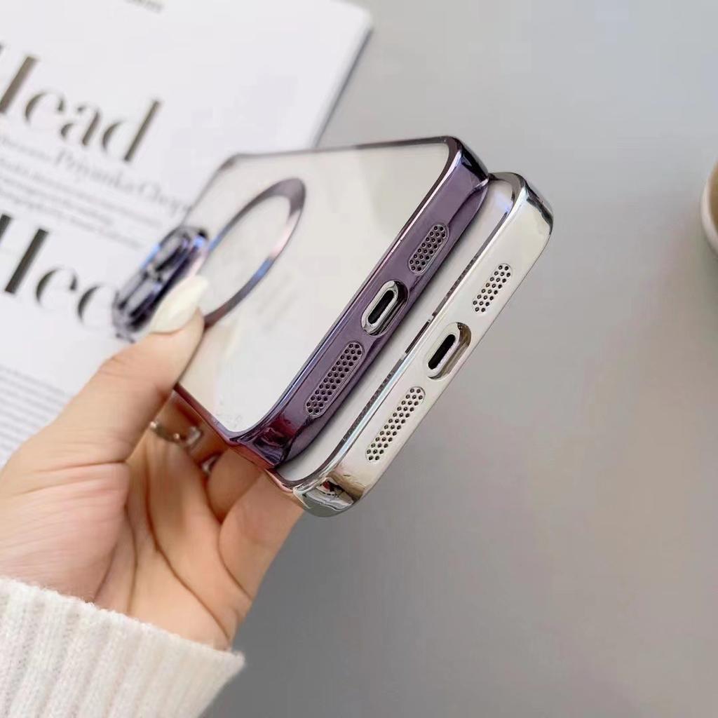 Applicable To IPhone 16 Electroplated Mobile Phone Case Apple 15 Transparent Magnetic 14 ProMax Full-package Lens Film Protection Case