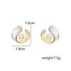 New Irregular Mussel Stud Earrings Women Unique Personality Small Flower Leaf Zircon Heart Earrings Wedding Zircon Birthday Gift