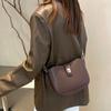 Genuine Cow Leather Women's Small Bucket Bag - Stylish Practical Saddle Bag, Versatile Underarm and Crossbody Purse for Ladiy