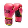 LEONE 1947 Boxing Unisex Synthetic Leather PU Velcro Closure GN313 Gloves, [WAVES], Outer, Pad, (14oz), Pink/Black, [Authentic]