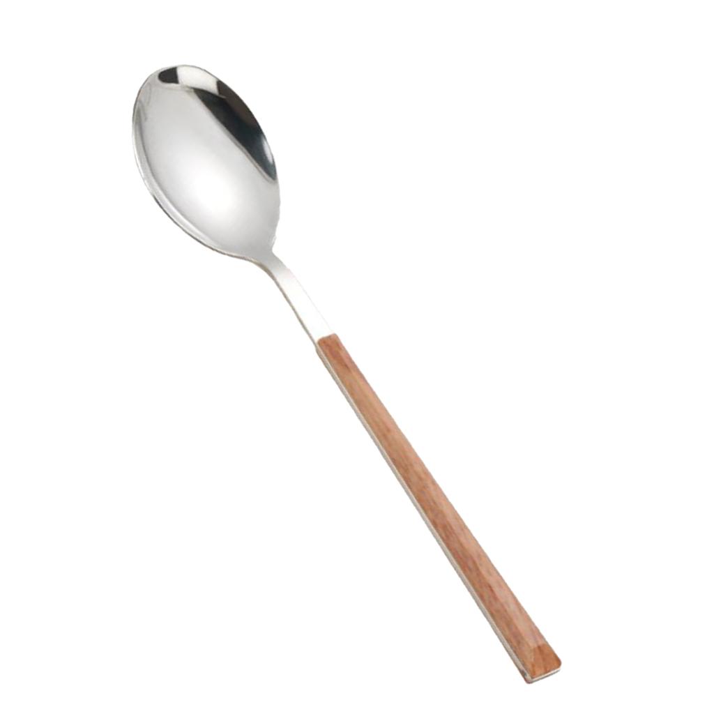 High Quality Stainless Steel Cutlery Flatware with Wooden Handle for Camping